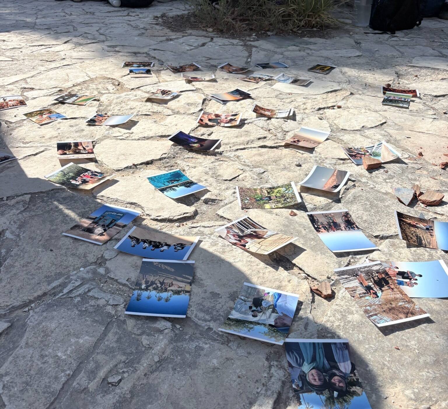 Photographs laid
