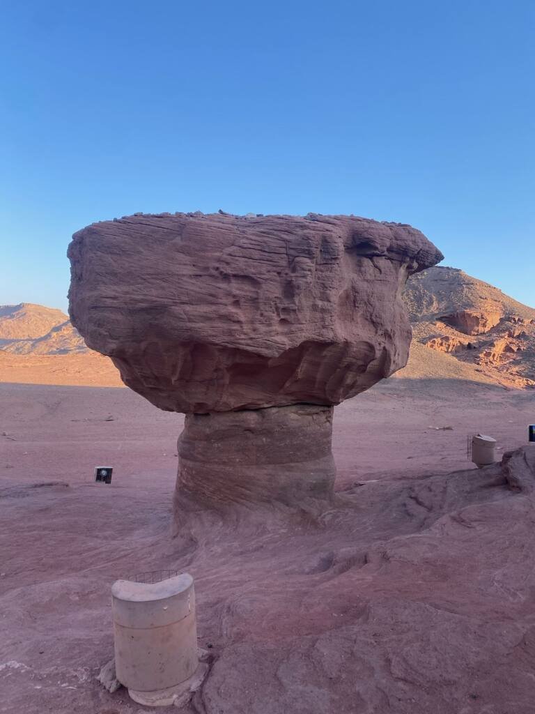 The mushroom rock formation in the southern desert