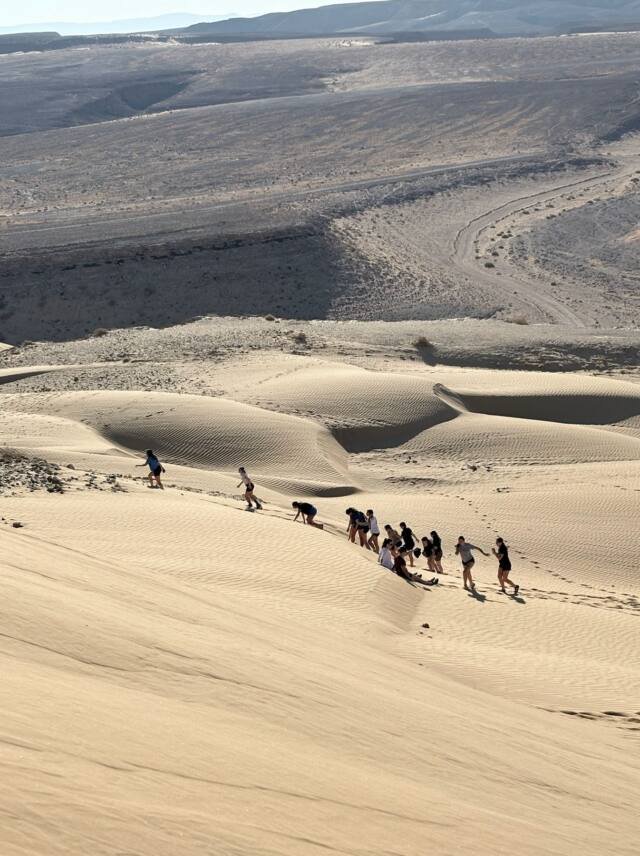 Climbingthe dunes in the Negev