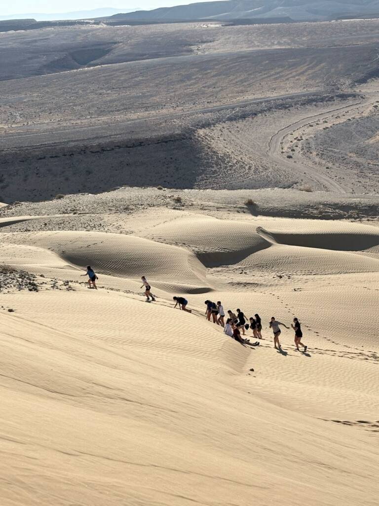 Climbingthe dunes in the Negev
