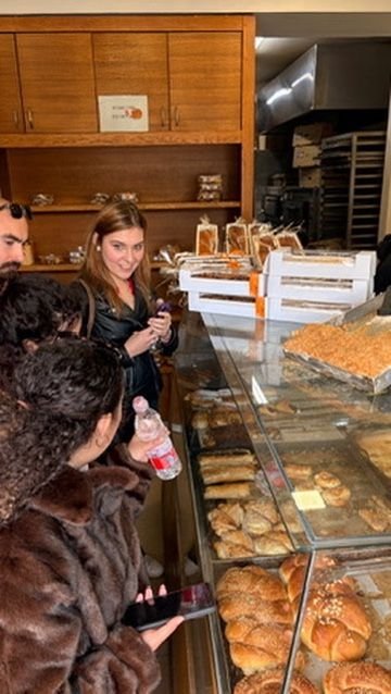 The counter at a bakery