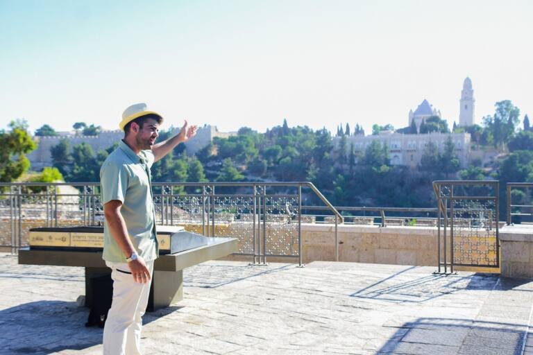 The Yemin Moshe viewpoint, with the Old City walls beyond