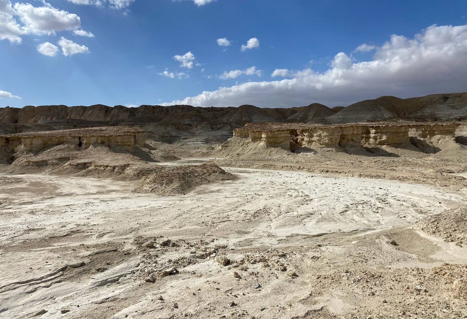 The layered desert landscape of the Negev